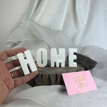 Oasis Decoration " H O M E " Yazısı Beton Dekoratif Obje, Ev Dekoratif Ürün