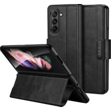 Cool-M Samsung Galaxy Z Fold5 5g Pu Deri Koruyucu Kapak Anti-Drop Stand Telefon Kılıfı (Yurt Dışından)