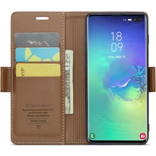 Cool-M Samsung Galaxy S10 Plus Rfıd Engelleyen Deri Kılıf Cüzdan Stand Telefon Kapağı (Yurt Dışından)