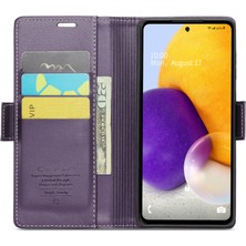 Cool-M Samsung Galaxy A72 4g/5g Rfıd Engelleyen Telefon Deri Kılıf Cüzdan Stand Kapağı (Yurt Dışından)