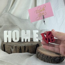 Oasis Decoration " H O M E " Yazısı Beton Dekoratif Obje ve "love" Yazılı Not Tutucu 2'li Set