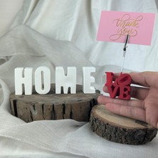 Oasis Decoration " H O M E " Yazısı Beton Dekoratif Obje ve "love" Yazılı Not Tutucu 2'li Set