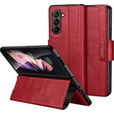 Cool-M Samsung Galaxy Z Fold5 5g Pu Deri Koruyucu Kapak Anti-Drop Stand Telefon Kılıfı (Yurt Dışından)