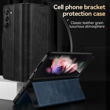 Cool-M Samsung Galaxy Z Fold5 5g Pu Deri Koruyucu Kapak Anti-Drop Stand Telefon Kılıfı (Yurt Dışından)