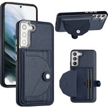 Cool-M Samsung Galaxy S21 Fe 5g Kart Tutucusu Kılıf Kickstand Pu Deri Kaplamalı Tpu Telefon Kapağı (Yurt Dışından)