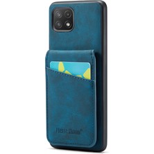 Cool-M Samsung Galaxy A22 5g Kart Yuvaları Pu Deri+Tpu Telefon Kickstand Cover (Yurt Dışından)