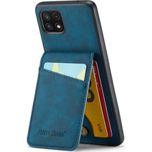 Cool-M Samsung Galaxy A22 5g Kart Yuvaları Pu Deri+Tpu Telefon Kickstand Cover (Yurt Dışından)