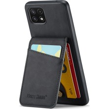 Cool-M Samsung Galaxy A22 5g Kart Yuvaları Pu Deri+Tpu Telefon Kickstand Cover (Yurt Dışından)