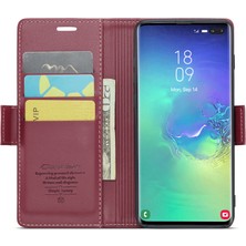 Cool-M Samsung Galaxy S10 Plus Rfıd Engelleyen Deri Kılıf Cüzdan Stand Telefon Kapağı (Yurt Dışından)