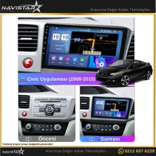 Navistar Honda Civic  2008 - 2015 Model 4gb + 64GB Android 13 Kablosuz Ca