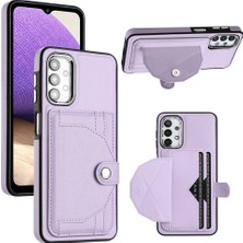 Cool-M Samsung Galaxy A32 5G/M32 5g Kickstand Pu Deri+Tpu Telefon Kapağı Kart Yuvaları Kılıf (Yurt Dışından)