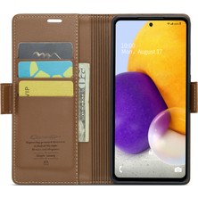 Cool-M Samsung Galaxy A72 4g/5g Rfıd Engelleyen Telefon Deri Kılıf Cüzdan Stand Kapağı (Yurt Dışından)