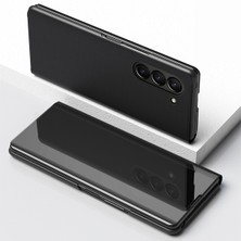 Cool-M Samsung Galaxy Z Fold5 5g Elektrapılaşma Deri Telefon Kapağı Stand ile Ayna Yüzey Telefon Kılıfı (Yurt Dışından)