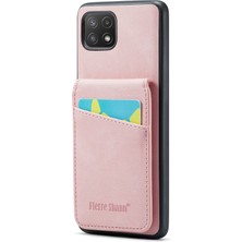 Cool-M Samsung Galaxy A22 5g Kart Yuvaları Pu Deri+Tpu Telefon Kickstand Cover (Yurt Dışından)