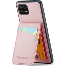 Cool-M Samsung Galaxy A22 5g Kart Yuvaları Pu Deri+Tpu Telefon Kickstand Cover (Yurt Dışından)