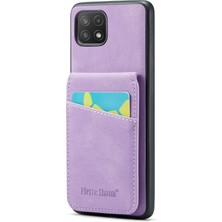 Cool-M Samsung Galaxy A22 5g Kart Yuvaları Pu Deri+Tpu Telefon Kickstand Cover (Yurt Dışından)