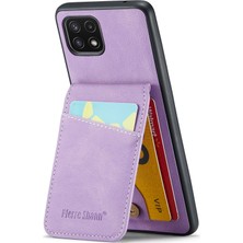 Cool-M Samsung Galaxy A22 5g Kart Yuvaları Pu Deri+Tpu Telefon Kickstand Cover (Yurt Dışından)