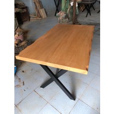 Bintaş Mobilya Kayın Ağacı Naturel Kayın Rengi Kütük Masa 80X130.CM