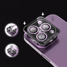 Coolacs Apple iPhone 14 Pro Max ile Uyumlu Safir Damla Tekli Kamera Lens Koruyucu Derin Mor