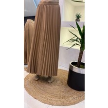 Invee Pliseli Etek Camel