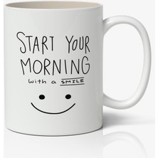 Nostaljik Lezzetler Start Your Morning Temalı Baskılı Kahve Kupa Bardak