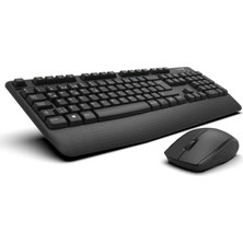 Turbox Workeys Office USB Kablosuz 2.4ghz Siyah Multimedya Standart Q Kablosuz Klavye ve Mouse