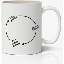 Nostaljik Lezzetler Ben Adam Olmam Baskılı Kahve Kupa Bardak