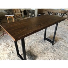 Bintaş Mobilya Doğal Kütük Ağaç Bar Masası Modelleri 60X160.CM