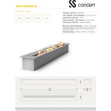 SS Concept Bacasız Şömine, Bioethanol Burner 80CM , Sıvı Yakıtlı, Kokusuz ve Dumansız Alev Keyfi, Mimari Proje