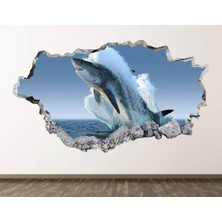 Kt Grup Büyük Beyaz Köpekbalığı Full Hd Baskı 3D Modern Duvar Sticker