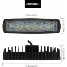 Dekohop Off Road 6 Inç 18 W 6 LED Plastik Kasa Mini LED Bar Oto Gündüz Ledi Sis Farı