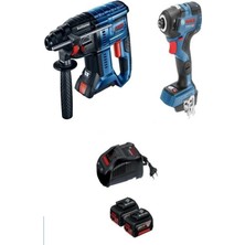 Bosch Gbh 180-LI Akülü Kırıcı Delici + Gdr 18 V-200 Akülü Darbeli Tork Sıkma+2 x 5 Ah Akü+1x Dolum Cihaz