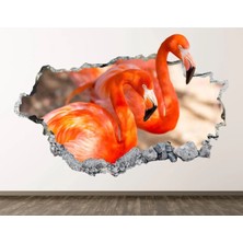 Kt Grup Flamingo Temalı Full Hd Baskı 3D Modern Duvar Sticker