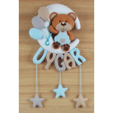 Renkli Hayallerim Uygar İsimli Aydede Ayıcık Bebek ve Hastane Odası Kapı Süsü