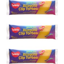 Viora 60 Litre Büzgülü Kokulu Çöp Torbası Poşeti  65 x 70 cm  10 Adetlik 3 Rulo