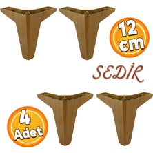 Badem10 Sedir Lüks Mobilya Kanepe Sehpa Baza Tv Ünitesi Koltuk Ayağı Koyu Ceviz 12 cm Ayakları (4 Adet)