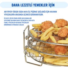 Dolphfin Philips Air Fryer Xxl Uyumlu Üç Katlı Fritöz Izgarası 304 Paslanmaz Çelik