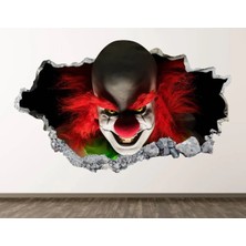 Kt Grup Pennywise Temalı Full Hd Baskı 3D Modern Duvar Sticker
