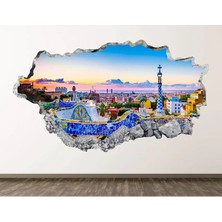 Kt Grup Barselona Manzaralı Full Hd Baskı 3D Modern Duvar Sticker