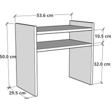 Furnature Design Tezgah Üstü Mikrodalga Fırın Rafı Mutfak Organizer Beyaz