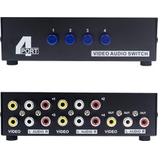 Galaxxy Port Av Anahtarı Rca Switcher 4'ü 1 Arada Kompozit Video L/r DVD Stb Oyun Konsolları Için Ses Seçici Kutusu (Yurt Dışından)