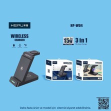 Hepu HP-W04 3in1 Kablosuz Hızlı Şarj Standı