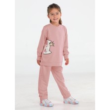 Casabony Kedi Prenses Gülkurusu Kız Çocuk Eşofman Takım