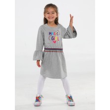 Casabony Magic Girl Gri Örme Kız Elbise