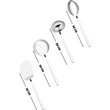 Hazarpazar 4 Parça Lüx Kepçe, Kevgir, Spatula, Kaşık Takımı