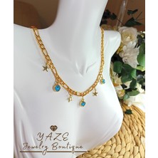 Yaze Jewelry Nazar Boncuklu ve Yıldızlı Şanş Kolyesi