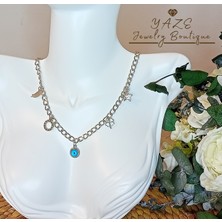 Yaze Jewelry Nazar Boncuklu ve Figürlü Şans Kolyesi