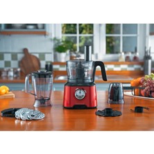 Karaca Mastermaid Power Multifunctional 10 in 1 Red Mutfak Robotu, Blender Seti 2000w