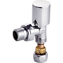 Kas Armatür 1/2″ Pex-B Bağlantılı Köşe Radyatör Vanası Krom