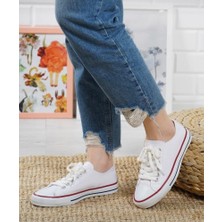 Wemodaa Unisex Beyaz Spor Ayakkabı Tekstil Malzemeden Düz Tabanlı Günlük Kullanım İçin